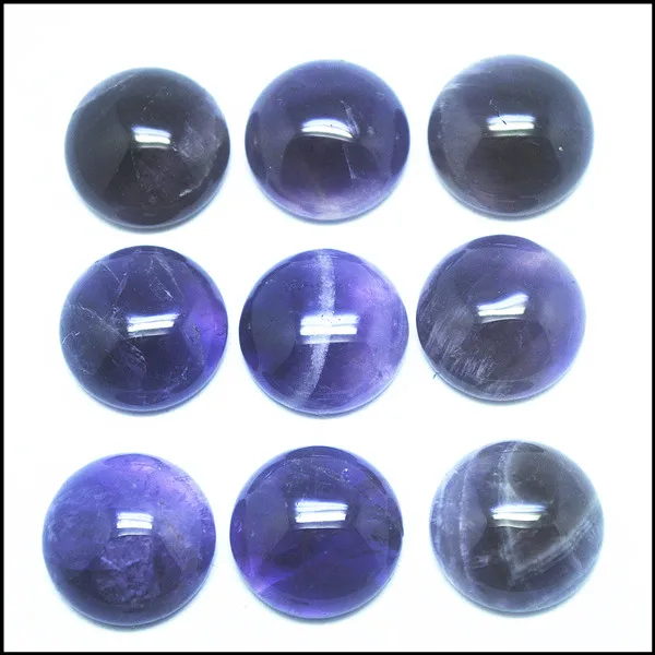 10pcs Natural Amethysts Stone Cabochons Round shape Size 8mm 10mm 12mm 14mm 16mm 18mm 20mm 25mm charms jewelry designs fittings
10pcs Natural Amethysts Stone Cabochons Round shape Size 8mm 10mm 12mm 14mm 16mm 18mm 20mm 25mm charms jewelry designs fittings