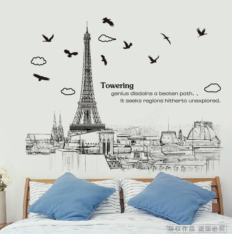 DIY Eiffel Tower Vinyl Wall Stickers Building City Life Living Room Bedroom Home Decor Decals Poster Wallpaper
DIY Eiffel Tower Vinyl Wall Stickers Building City Life Living Room Bedroom Home Decor Decals Poster Wallpaper