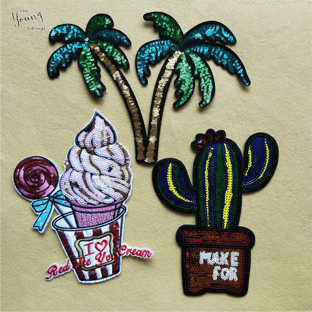 1PCS Sequins Glittering Large size tree Cactus Iron On Patches For Clothing Cute ice cream Clothes Badges DIY Applique Stickers
1PCS Sequins Glittering Large size tree Cactus Iron On Patches For Clothing Cute ice cream Clothes Badges DIY Applique Stickers