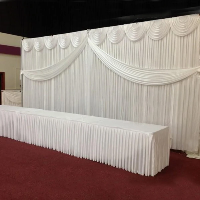 10ftX20ft White/Gold ice silk Wedding Backdrop Curtains Design Swag Satin background Party Curtain Wedding Decoration Suppliers
10ftX20ft White/Gold ice silk Wedding Backdrop Curtains Design Swag Satin background Party Curtain Wedding Decoration Suppliers