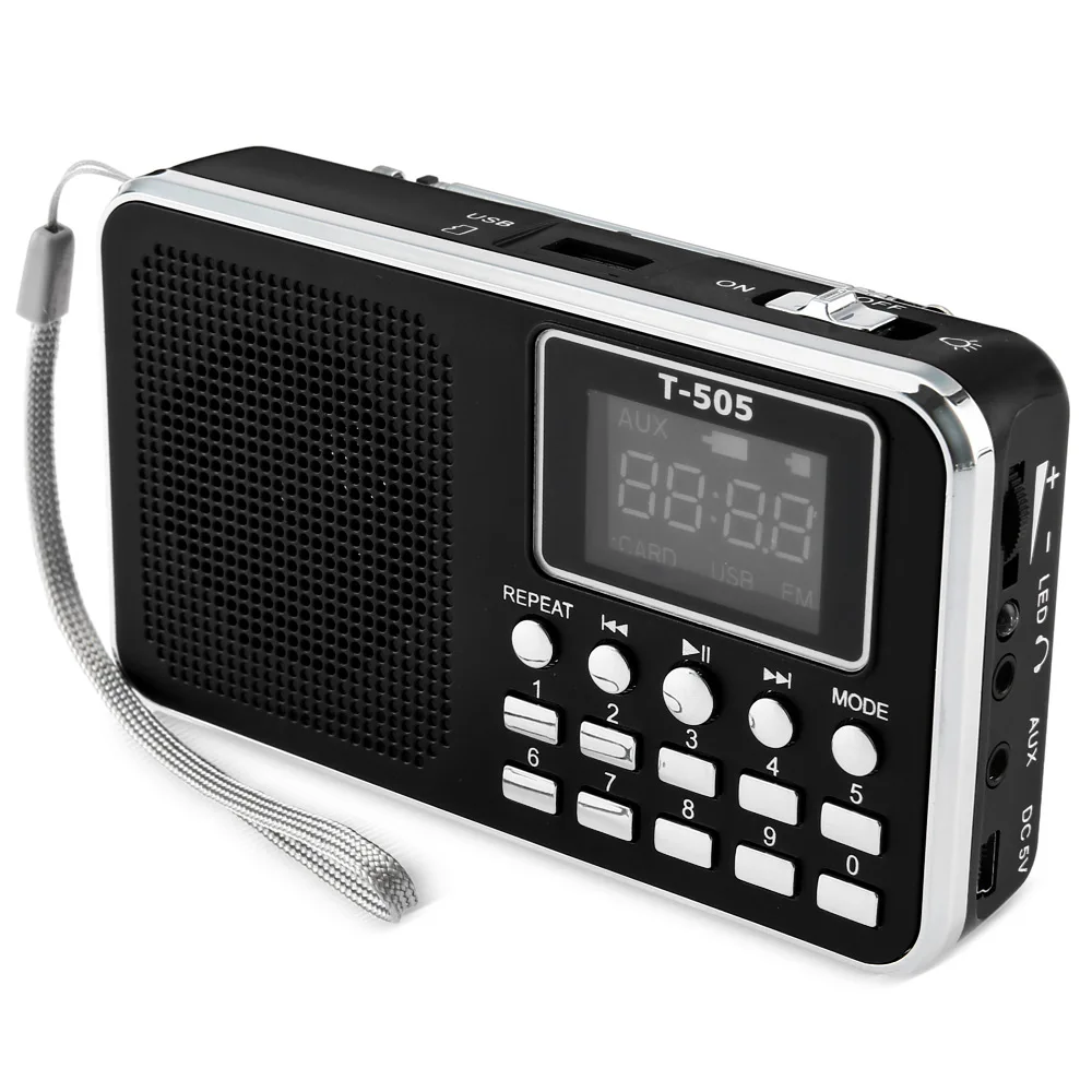 T - 505 Mini Digital LED Display Screen Speaker FM Radio Music Player Supports TF Card Smartphone MP3 PC PSP With 600mAh Battery
T - 505 Mini Digital LED Display Screen Speaker FM Radio Music Player Supports TF Card Smartphone MP3 PC PSP With 600mAh Battery