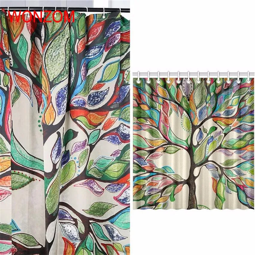 WONZOM Colorful Tree Curtains with 12 Hooks For Bathroom Decor Modern Bath Waterproof Curtain New Bathroom Accessories
WONZOM Colorful Tree Curtains with 12 Hooks For Bathroom Decor Modern Bath Waterproof Curtain New Bathroom Accessories