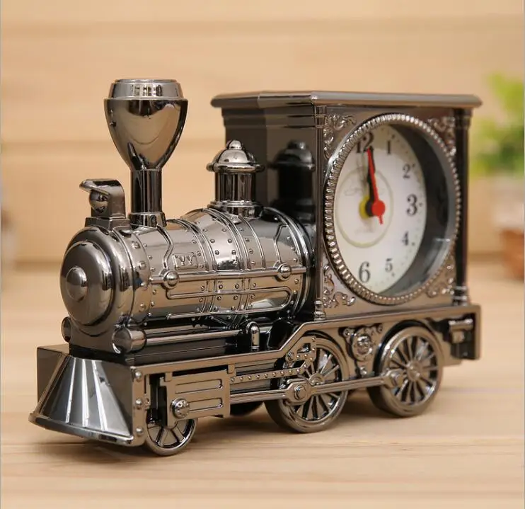 Antique locomotive alarm clock stylish home alarm creative cartoon alarm clock