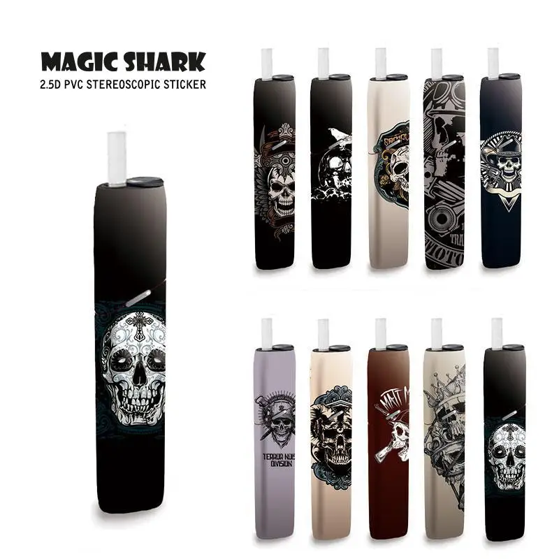 Фото Magic Shark Skull Series Punk Cool Bumpy Film For IQOS 3 Multi Sticker Case Cover High Quality No Fade | Мобильные телефоны и