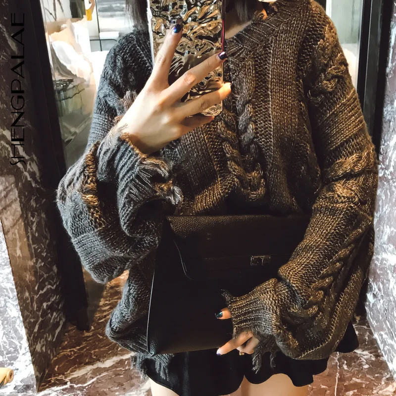 SHENGPALAE New Autumn 2019 Vintage Style Women Full Sleeve V-neck Lazy Wind Sweater Female Loose Irregular Short Sweater FR405
SHENGPALAE New Autumn 2019 Vintage Style Women Full Sleeve V-neck Lazy Wind Sweater Female Loose Irregular Short Sweater FR405