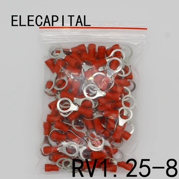 RV1.25-8 Red Circular 22-16 AWG 0.5-1.5mm2 Insulated Ring Terminal Connector Cable Wire Connector 100PCS/Pack RV1-8 RV
RV1.25-8 Red Circular 22-16 AWG 0.5-1.5mm2 Insulated Ring Terminal Connector Cable Wire Connector 100PCS/Pack RV1-8 RV