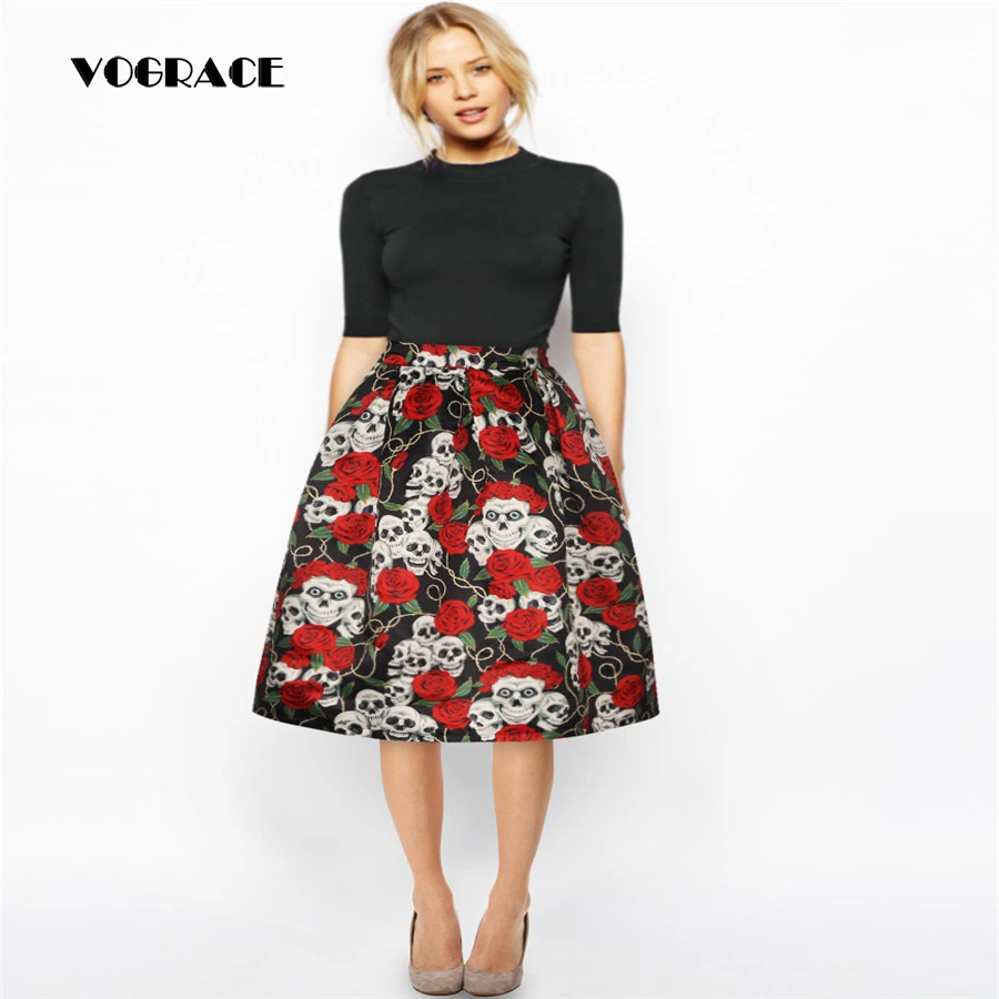 VOGRACE Christmas Style 3d New Fashion Women's Vintage Retro Skirt High Waist Print Skirt Printing Rose Flower Evil Casual Skirt
VOGRACE Christmas Style 3d New Fashion Women's Vintage Retro Skirt High Waist Print Skirt Printing Rose Flower Evil Casual Skirt