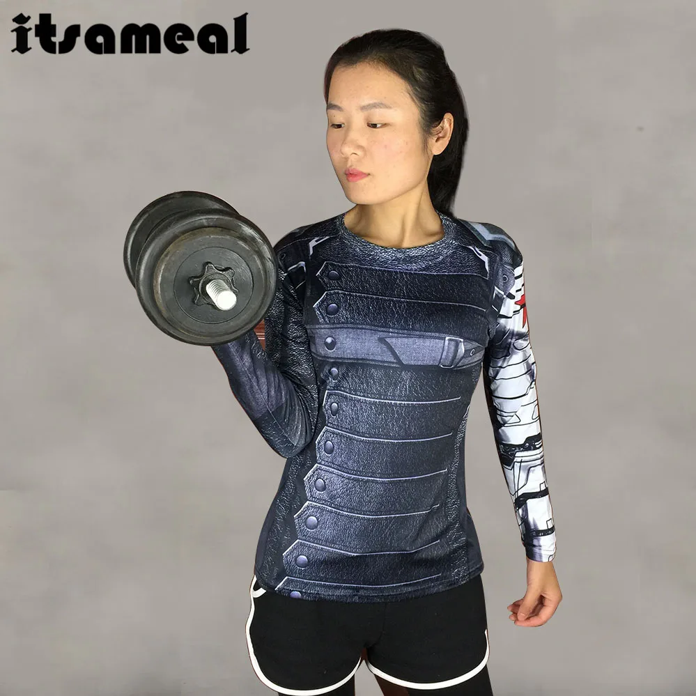 Winter Soldier Compression Shirt 3D Printed T-shirts Women Captain America Long Sleeve Cosplay Tops Female Halloween Costumes
Winter Soldier Compression Shirt 3D Printed T-shirts Women Captain America Long Sleeve Cosplay Tops Female Halloween Costumes