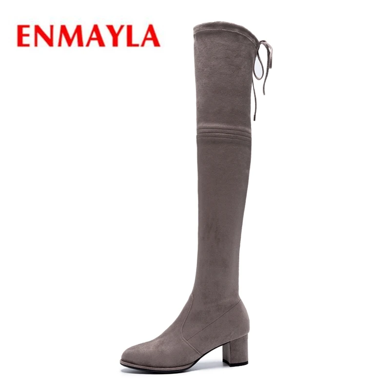 ENMAYLA New fashion women round toe elastic band square heel over the knee boots lady solid high heel boots ZYL1156
ENMAYLA New fashion women round toe elastic band square heel over the knee boots lady solid high heel boots ZYL1156
