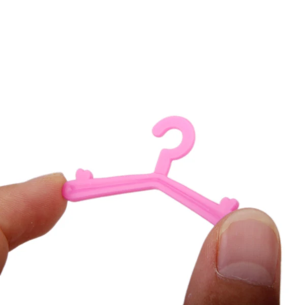 New Arrivals Plastic 1.89Inch 12 Pcs Doll Clothes Hangers Accessories Pink Fit for Barbi Dolls Accessories Collectibles Girl Toy