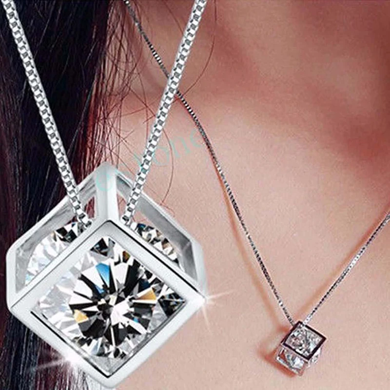 Crystal Pendant Necklace Simple Trendy Square Pendant Necklace Silver Chain Luminous Jewelry Women Pendant Necklace
Crystal Pendant Necklace Simple Trendy Square Pendant Necklace Silver Chain Luminous Jewelry Women Pendant Necklace