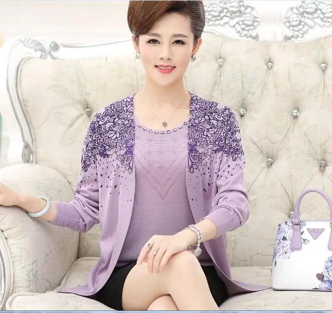 Lady's 2017 Spring New Fashion Floral Printed Long Sleeve Knit Sweater Twin Set Cardigan
Lady's 2017 Spring New Fashion Floral Printed Long Sleeve Knit Sweater Twin Set Cardigan