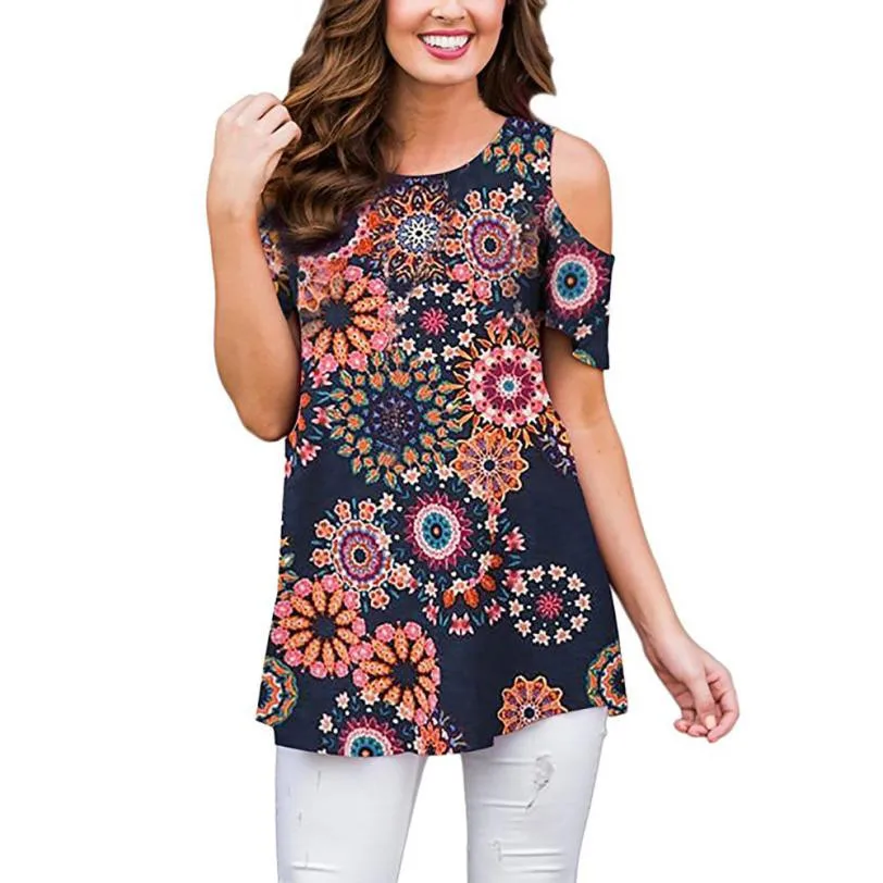 Summer Tops For Womens Tops and Blouses 2018 Tunic Floral Print Cold Shoulder Tops Elegant Casual Tee Shirt Woman Clothes
Summer Tops For Womens Tops and Blouses 2018 Tunic Floral Print Cold Shoulder Tops Elegant Casual Tee Shirt Woman Clothes