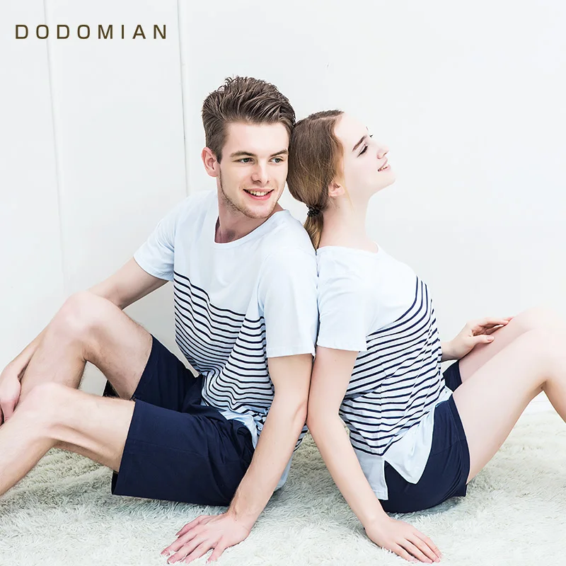 2019 Summer Short-sleeve Striped Lovers Home Clothing Couples Matching Pajamas Adult Pajamas 2 Piece Sets Lovers Sleepwear
2019 Summer Short-sleeve Striped Lovers Home Clothing Couples Matching Pajamas Adult Pajamas 2 Piece Sets Lovers Sleepwear