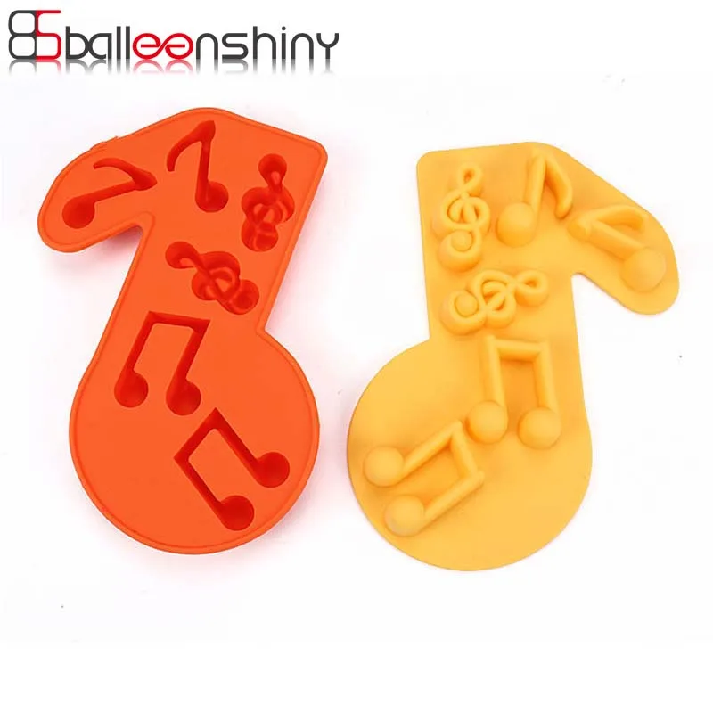 Image BalleenShiny Music Notes Shape 3D Silicone Cake Molds DIY Kitchen Ice Cube Tray Chocolate Soap Molds Baking Tool Cake Decorating