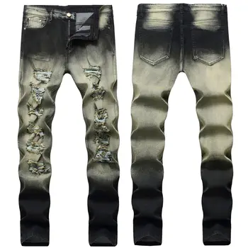The new original design 2020 hole stretch jeans tide cultivate one's morality men's trousers are worn double color
The new original design 2020 hole stretch jeans tide cultivate one's morality men's trousers are worn double color