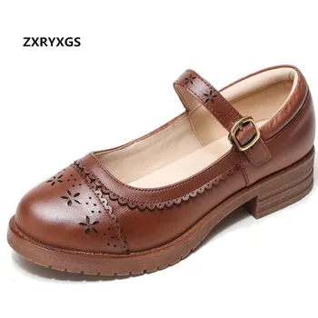 100% Natural Full Real Leather Women Shoes Thick with Low Heel Shoes 2020 Retro Carved Cowhide Leather Shoes Woman Fashion Shoes
100% Natural Full Real Leather Women Shoes Thick with Low Heel Shoes 2020 Retro Carved Cowhide Leather Shoes Woman Fashion Shoes