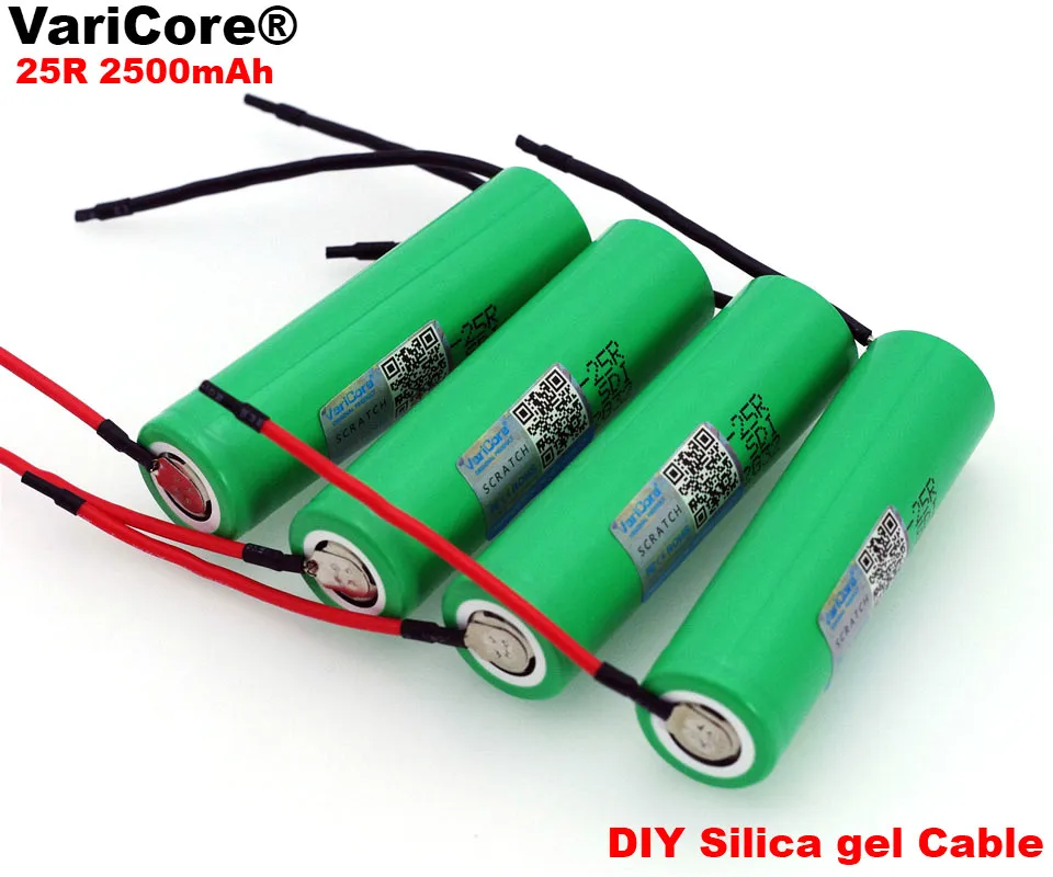 Varicore original 18650 2500mAh Battery INR1865025R 3.6 V Discharge 20A Dedicated Battery Power + DIY Silicone Line
Varicore original 18650 2500mAh Battery INR1865025R 3.6 V Discharge 20A Dedicated Battery Power + DIY Silicone Line