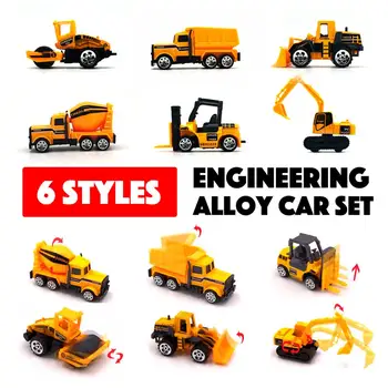 6pcs/set Mini Alloy Engineering Toy Vehicle 1:64 Metal Car Set Dump Truck Forklift Excavator Mixer Tractor Toys Children Gift
6pcs/set Mini Alloy Engineering Toy Vehicle 1:64 Metal Car Set Dump Truck Forklift Excavator Mixer Tractor Toys Children Gift