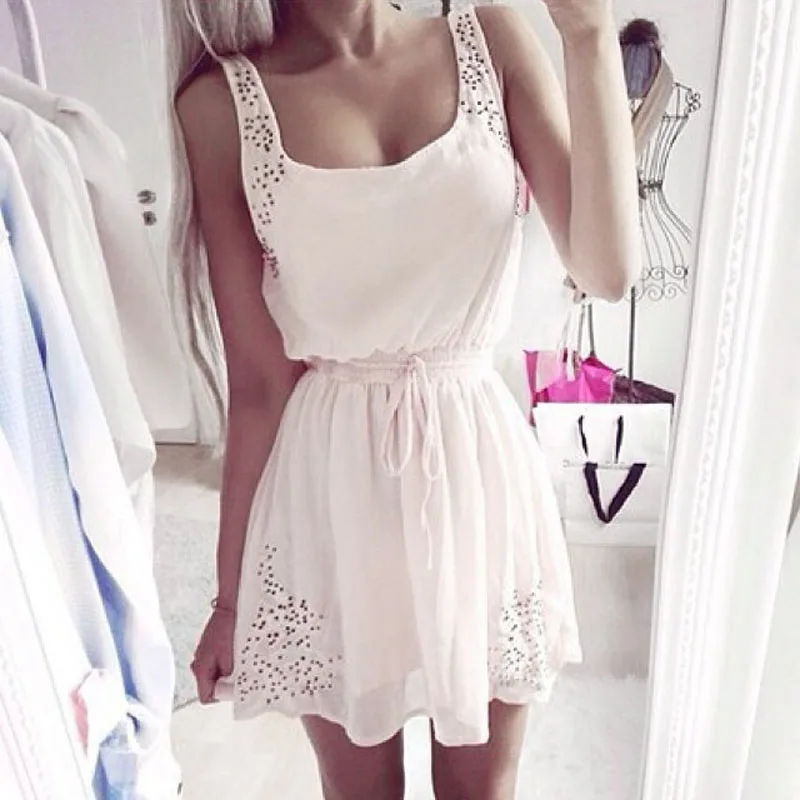 Sexy Summer Women Casual Dresses Sleeveless Short Mini Dress XS New Arrival Evening Party | Женская одежда