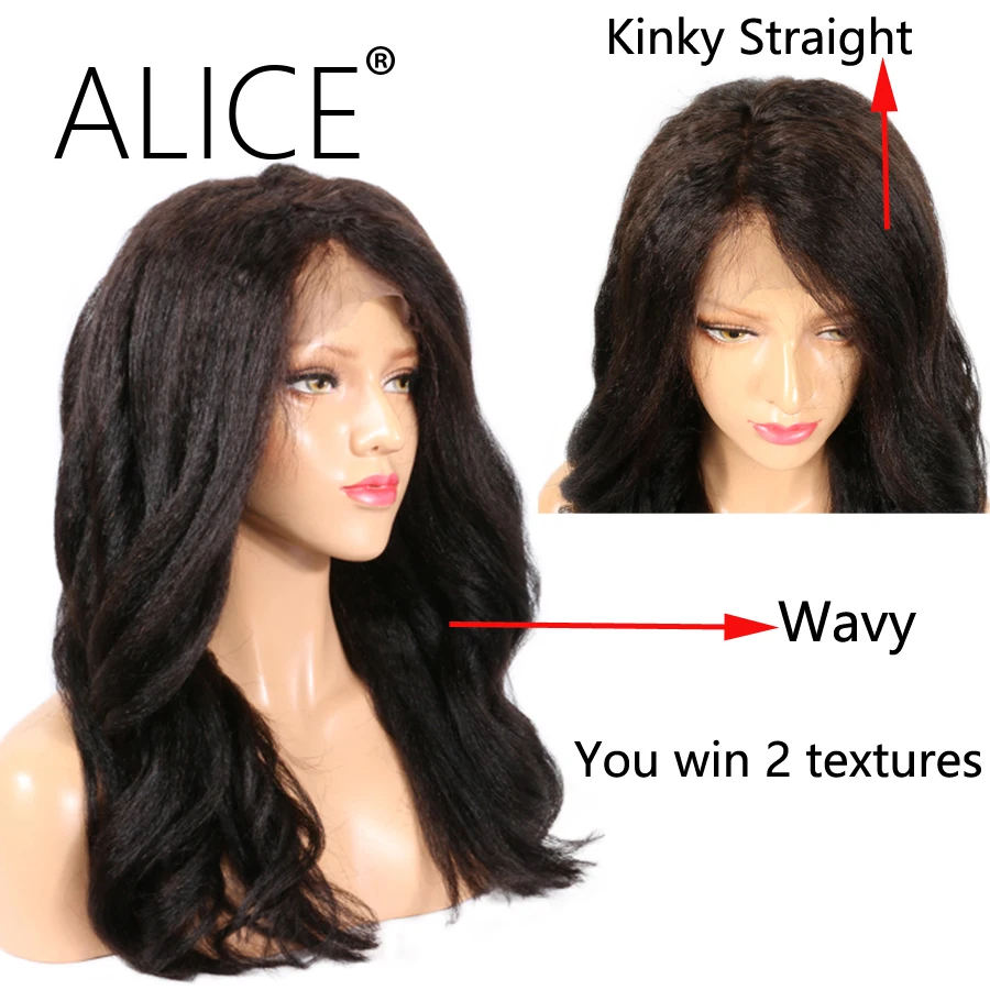  ALICE Kinky Straight Full Lace Human Hair Wigs With Baby Hair  (12)