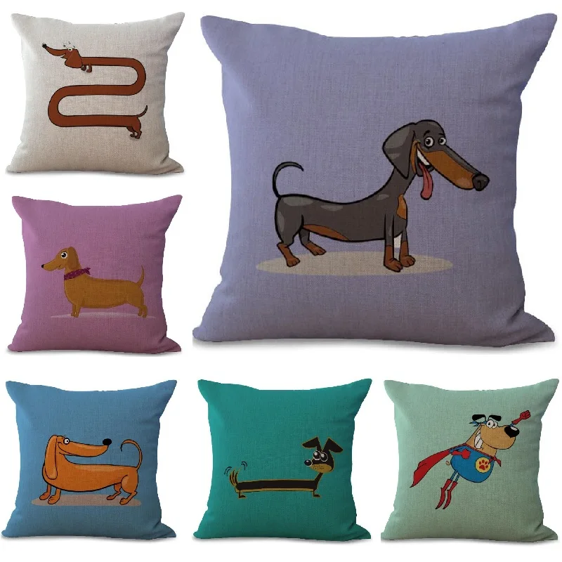 Dachshund Cushion Cover Dog Printing Linen Throw Pillows Car Sofa Pillow Cover Home Decorative Pillowcase Decorativos 45X45cm
Dachshund Cushion Cover Dog Printing Linen Throw Pillows Car Sofa Pillow Cover Home Decorative Pillowcase Decorativos 45X45cm