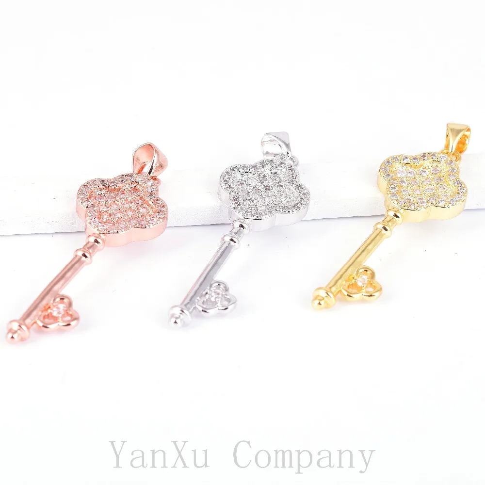 2pc/lot Key AAA Cubic Zircon European Style Charm pendant Micro Pave Metal Crystal Spacer Bead For Diy Jewelry Making
2pc/lot Key AAA Cubic Zircon European Style Charm pendant Micro Pave Metal Crystal Spacer Bead For Diy Jewelry Making
