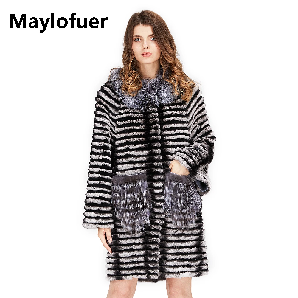 Maylofuer Real Rex Rabbit Fur Chinchilla Color Fox Fur Coat Women Fur Natural Silver Fox Fur Coats Fashion Overcoat with Collar
Maylofuer Real Rex Rabbit Fur Chinchilla Color Fox Fur Coat Women Fur Natural Silver Fox Fur Coats Fashion Overcoat with Collar