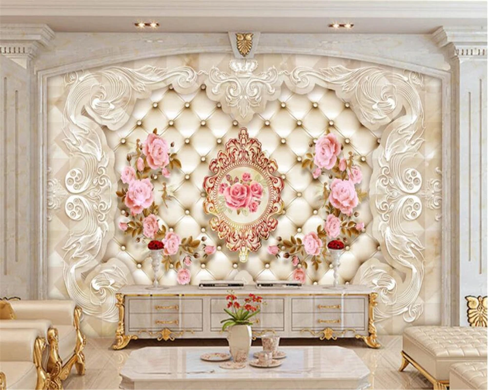 

Custom Any size high quality 3D wallpaper roses European pattern embossed backdrop wall wallpaper mural murals paper beibehang