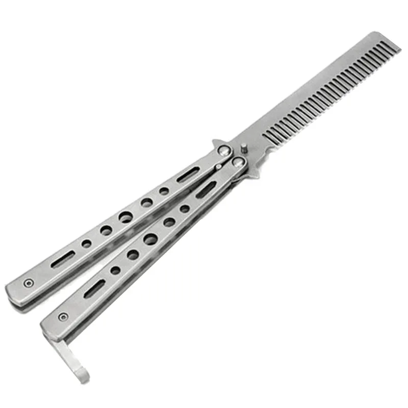 Foldable Stainless Steel Comb Hair Pomade Styling Butterfly Comb Hairdressing Knife Comb For Beard & Moustache Brushes Hairdre
Foldable Stainless Steel Comb Hair Pomade Styling Butterfly Comb Hairdressing Knife Comb For Beard & Moustache Brushes Hairdre