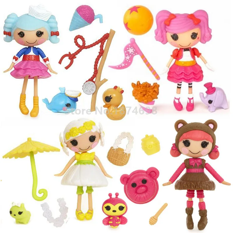 

New Mini Lalaloopsy 4PCS Doll Set With Pet & Accessorie Figure Toy Kids Toys Dolls for Girls Children Gifts