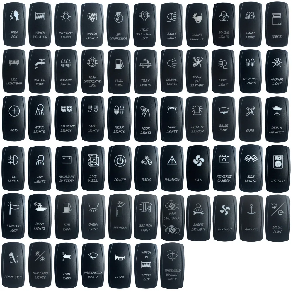 

20pcs/pack Car Boat Rocker Switch Caps COVERS ONLY for Carling ARB ON OFF Rocker Switch. See Other Listings For Switches !!!
