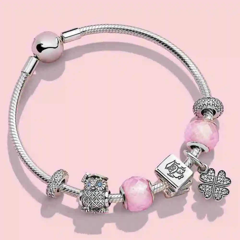SIEMTO 100% 925 Sterling Silver Study Book Charm Four-leaf Clove Symbol of Lucky in Love Hanging Charm GRADUATE OWL Bracelet Set
SIEMTO 100% 925 Sterling Silver Study Book Charm Four-leaf Clove Symbol of Lucky in Love Hanging Charm GRADUATE OWL Bracelet Set