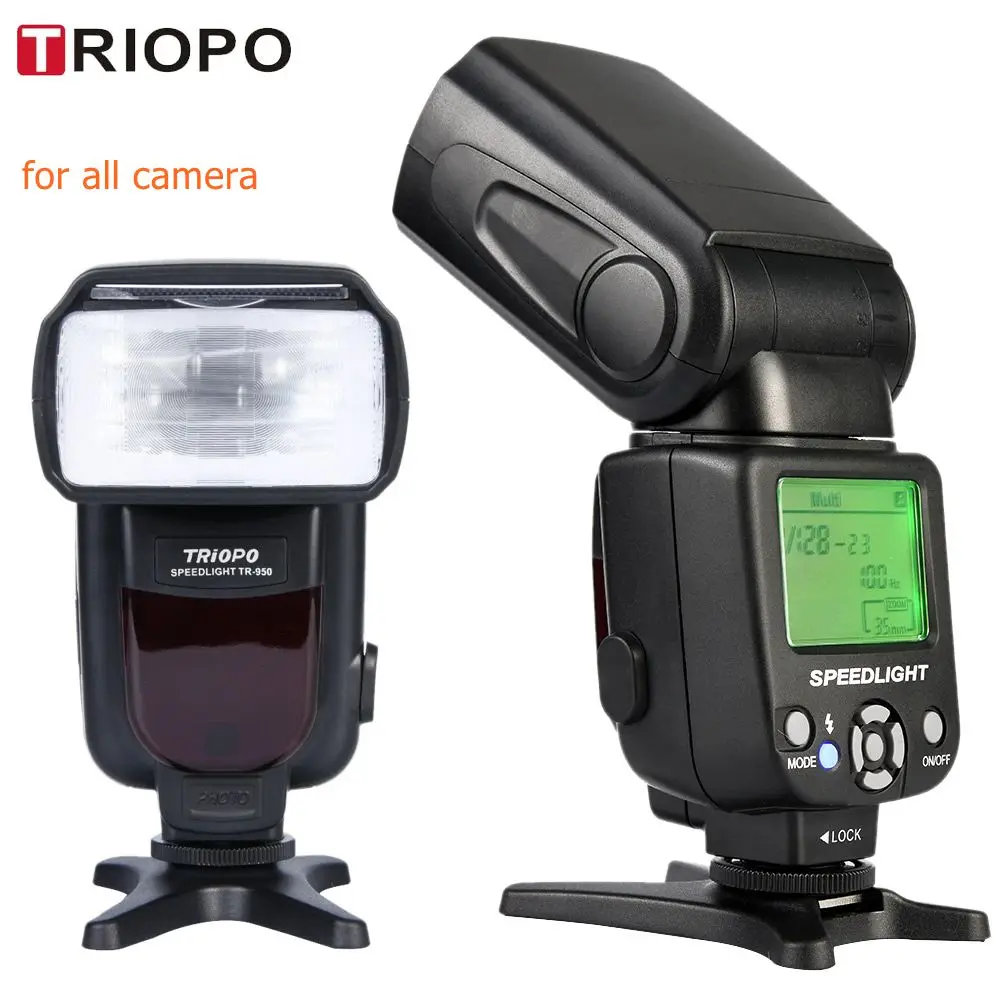 

New Triopo TR-950 Flash Light Speedlite Universal For Fujifilm Olympus nikon d3400 Canon 650D 550D 450D 1100D 60D 7D 6D Cameras