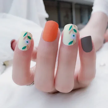 24Pcs ladies short Acrylic Artificial Nail Tips Fake Nails with glue Matte Brown Leaves Designs Full Cover Hybrid False Nails
24Pcs ladies short Acrylic Artificial Nail Tips Fake Nails with glue Matte Brown Leaves Designs Full Cover Hybrid False Nails