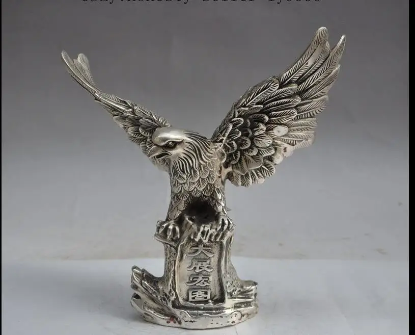 6376<<++9"chinese fengshui silver Eagle Hawk Unfold Wing flying lucky Grand plans statue
6376<<++9"chinese fengshui silver Eagle Hawk Unfold Wing flying lucky Grand plans statue