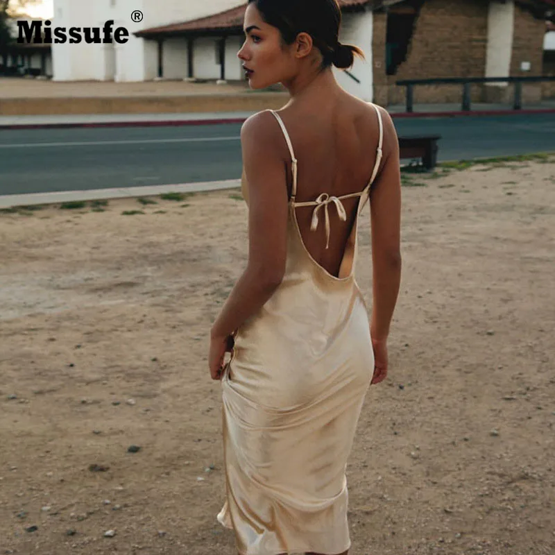 Missufe Spaghetti Strap Backless Satin Maxi Dress Nightclub Elegant Dress Bandage Slim Sexy Dresses Summer Party Tunic Vestidos
Missufe Spaghetti Strap Backless Satin Maxi Dress Nightclub Elegant Dress Bandage Slim Sexy Dresses Summer Party Tunic Vestidos