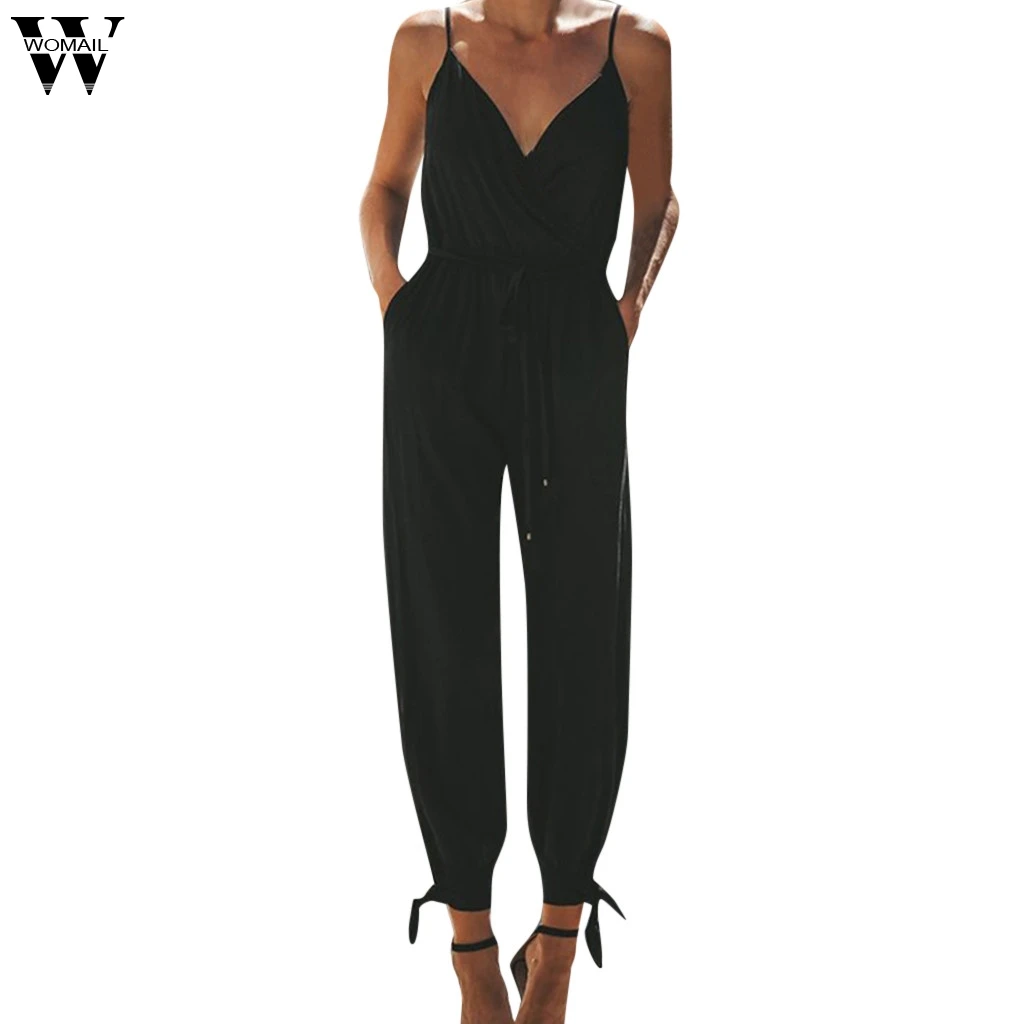 Womail 2018 Summer jumpsuits for women plus size elegantes Solid Casual Sleeveless V-neck Strap Lace Jumpsuit de fiesta mujer
Womail 2018 Summer jumpsuits for women plus size elegantes Solid Casual Sleeveless V-neck Strap Lace Jumpsuit de fiesta mujer