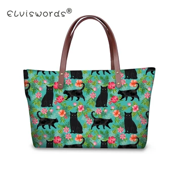 ELVISWORDS Travel Women Bag Black Cat Flower Wine Prints PU Leather Purse Ladies Clutch Handbags Large Tote Female Shopping Bags
ELVISWORDS Travel Women Bag Black Cat Flower Wine Prints PU Leather Purse Ladies Clutch Handbags Large Tote Female Shopping Bags