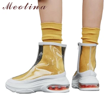 Meotina Brand Design Flat Platform Ankle Boots Women Transparent Boots Winter Short Boots Female Sneakers Spring Shoes White 39
Meotina Brand Design Flat Platform Ankle Boots Women Transparent Boots Winter Short Boots Female Sneakers Spring Shoes White 39