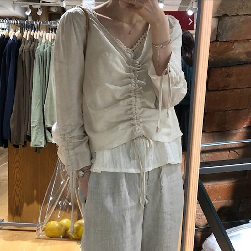 Women Summer Sexy V Neck Drawstring Thin Tops Female Pulllover Shirt Bow Tie Blouse Haut Tunic Femme Blusas Camisas Mujer
Women Summer Sexy V Neck Drawstring Thin Tops Female Pulllover Shirt Bow Tie Blouse Haut Tunic Femme Blusas Camisas Mujer