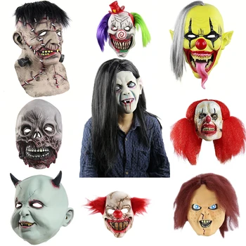 Halloween Mask Scary Clown Latex Mask Big Mouth Red Hair Nose Horror Adult Ghost zombies New Mask Bloody Extremely Disgusting
Halloween Mask Scary Clown Latex Mask Big Mouth Red Hair Nose Horror Adult Ghost zombies New Mask Bloody Extremely Disgusting