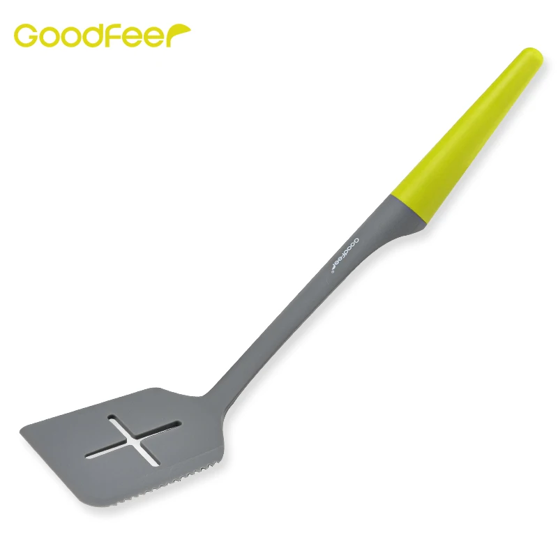 Goodfeer Nylon Slotted Turner with Long Handle Heat Resistant Serrated Divider Skimmer Spatula Cookware Kitchen Cooking Tool
Goodfeer Nylon Slotted Turner with Long Handle Heat Resistant Serrated Divider Skimmer Spatula Cookware Kitchen Cooking Tool