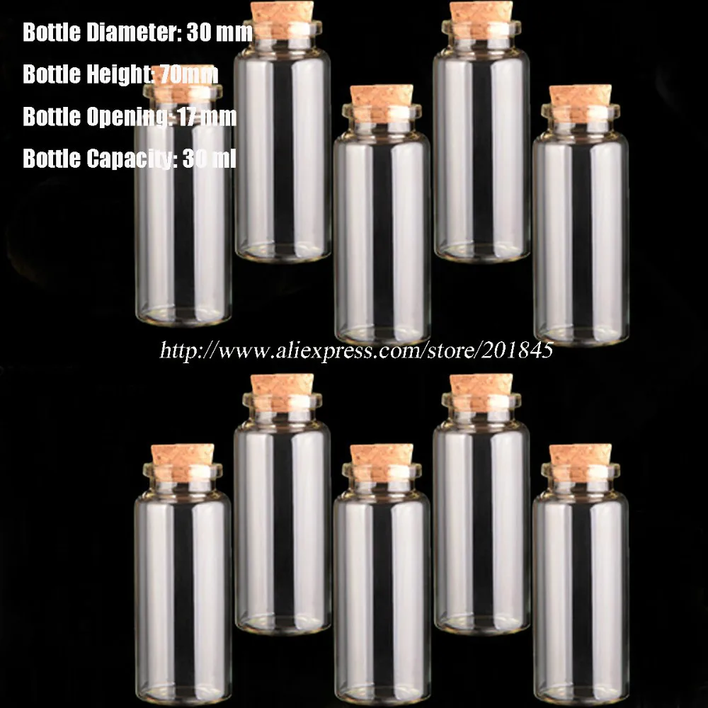 Wholesale 100 Pcs/Lot Clear Glass Bottles With Cork Stopper Small Mini Empty Glass Vials Jars Diameter 30mm
Wholesale 100 Pcs/Lot Clear Glass Bottles With Cork Stopper Small Mini Empty Glass Vials Jars Diameter 30mm