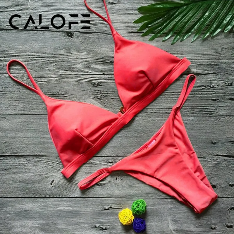 CALOFE Swimwear Swimsuit Beach Biquini Bathing Suit Brazilian Thong Bikini Set Sexy Solid Bikini Set Push-up Bra Swimsuit 2019
CALOFE Swimwear Swimsuit Beach Biquini Bathing Suit Brazilian Thong Bikini Set Sexy Solid Bikini Set Push-up Bra Swimsuit 2019