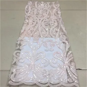 2019 African high quality velvet sequence French Nigerian sequins net tulle mesh Swiss lace fabric for dress 5yards/lot
2019 African high quality velvet sequence French Nigerian sequins net tulle mesh Swiss lace fabric for dress 5yards/lot