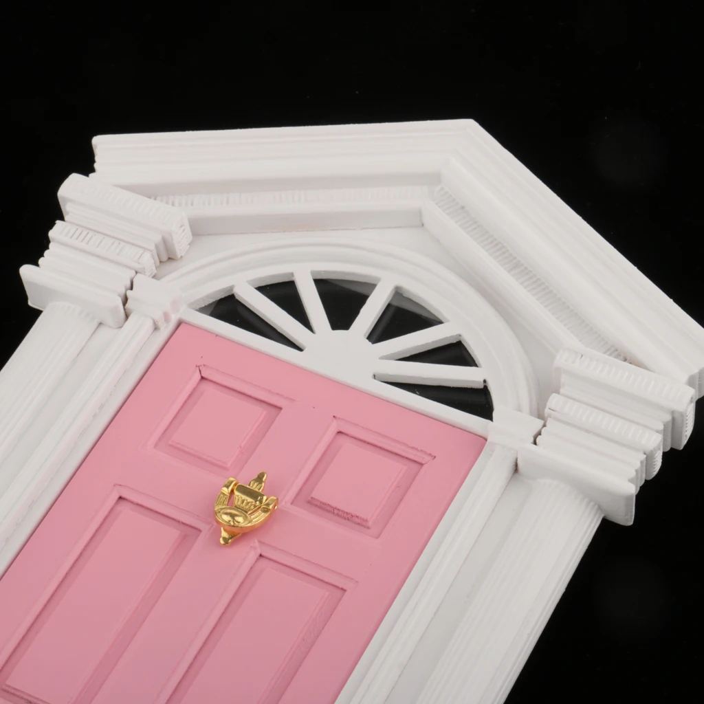DIY 1:12 Dollhouse Miniature Wooden European-style Villa Gate Door 1/12 Doll House Decor Furniture Toys for Children Kids Gift