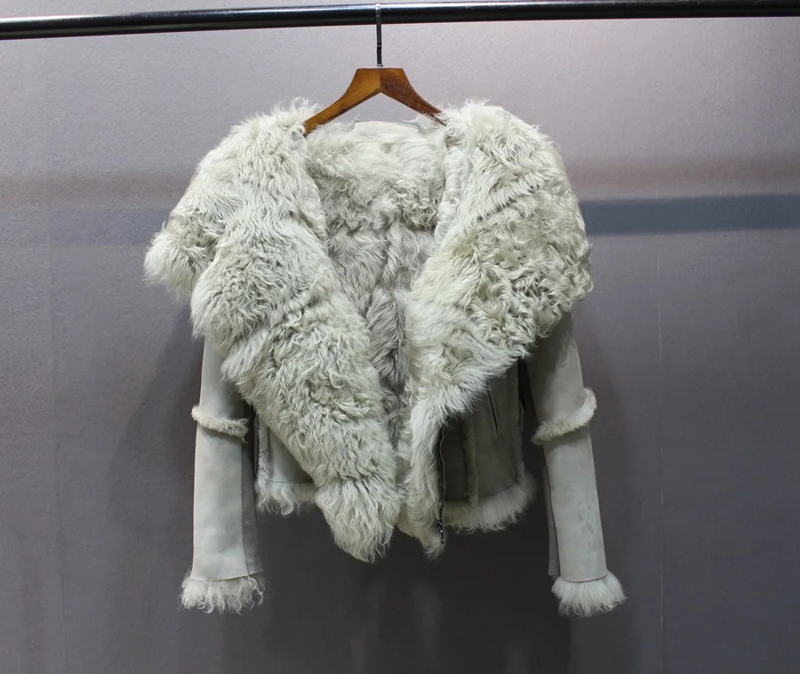 female genuine sheep skin and leather jacket (6)