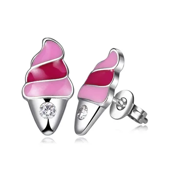 XIYANIKE 925 Silver Double-layer Ice cream Stud Earrings Sweet Pink Enamel Cute Stud Earrings For Women Wedding Jewelry Gift New
XIYANIKE 925 Silver Double-layer Ice cream Stud Earrings Sweet Pink Enamel Cute Stud Earrings For Women Wedding Jewelry Gift New