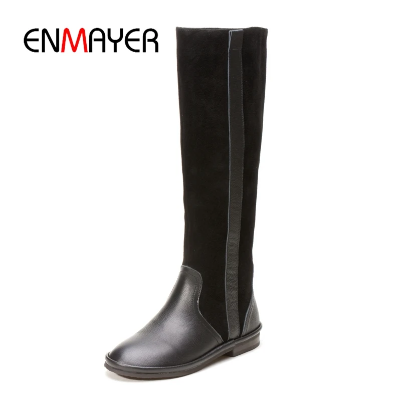 ENMAYER New Fashion top quality knee high slip-on boots lady round toe flat with boots Size 34-39 ZYL839 
ENMAYER New Fashion top quality knee high slip-on boots lady round toe flat with boots Size 34-39 ZYL839